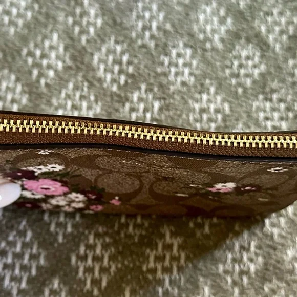 Coach Brown Floral Wristlet - Picture 3 of 6